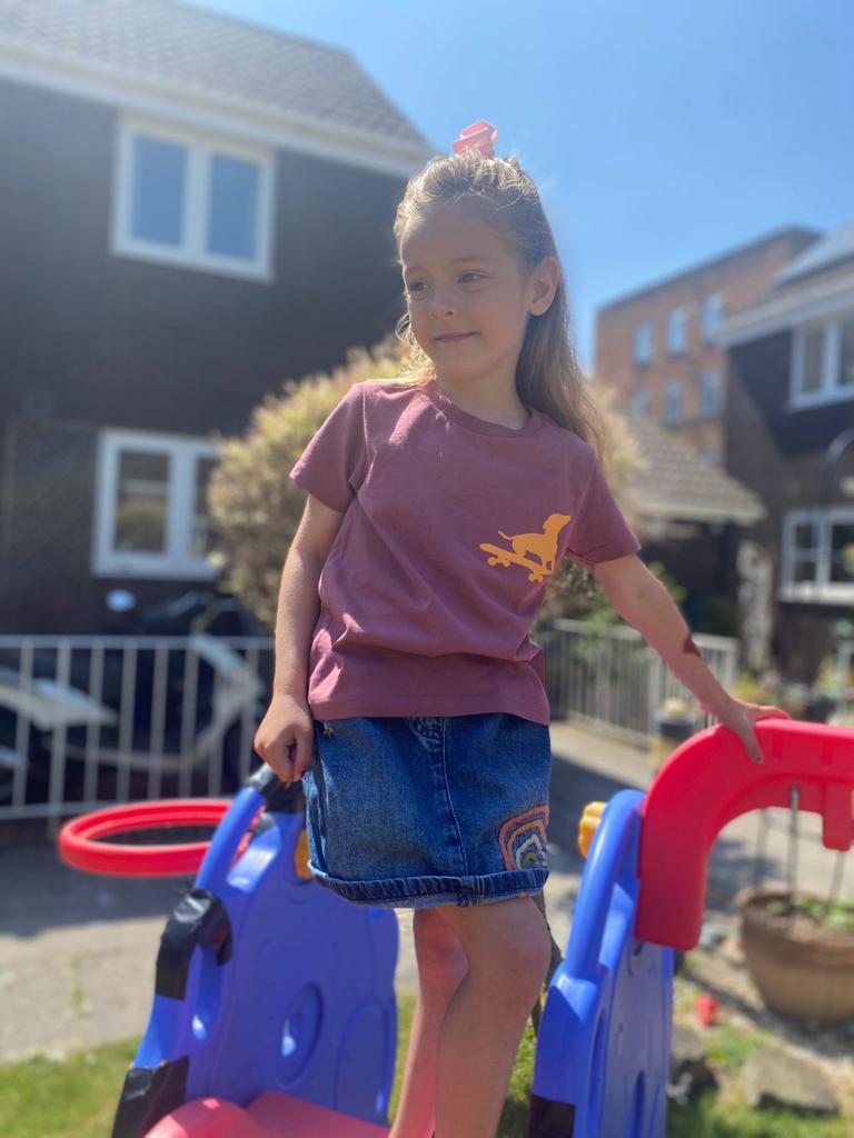 Small Dog on Skateboard T shirt // Hibiscus and Sherbet